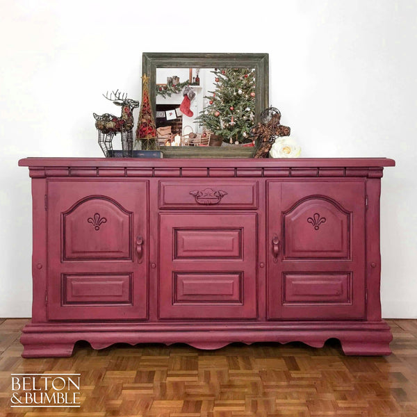Dark Red Carved Sideboard-Belton & Bumble