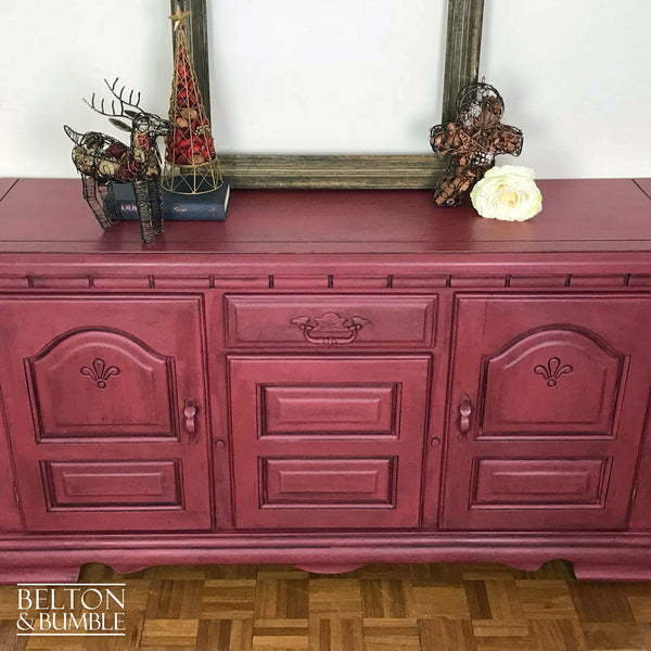Dark Red Carved Sideboard-Belton & Bumble