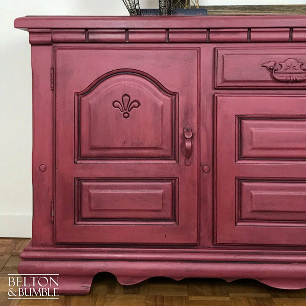 Dark Red Carved Sideboard-Belton & Bumble