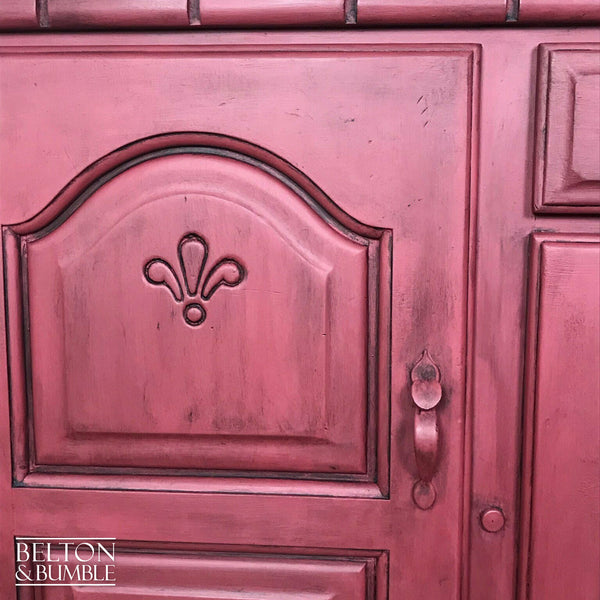 Dark Red Carved Sideboard-Belton & Bumble