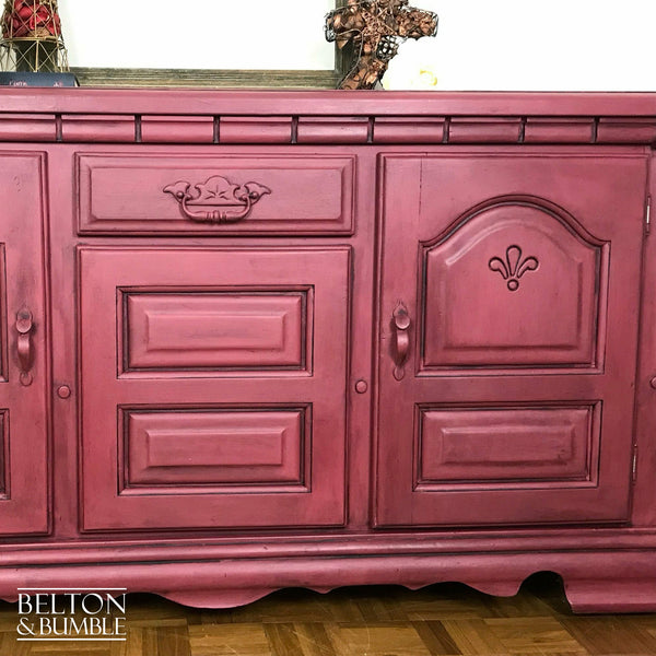 Dark Red Carved Sideboard-Belton & Bumble