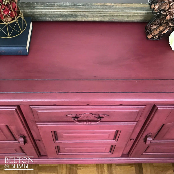 Dark Red Carved Sideboard-Belton & Bumble