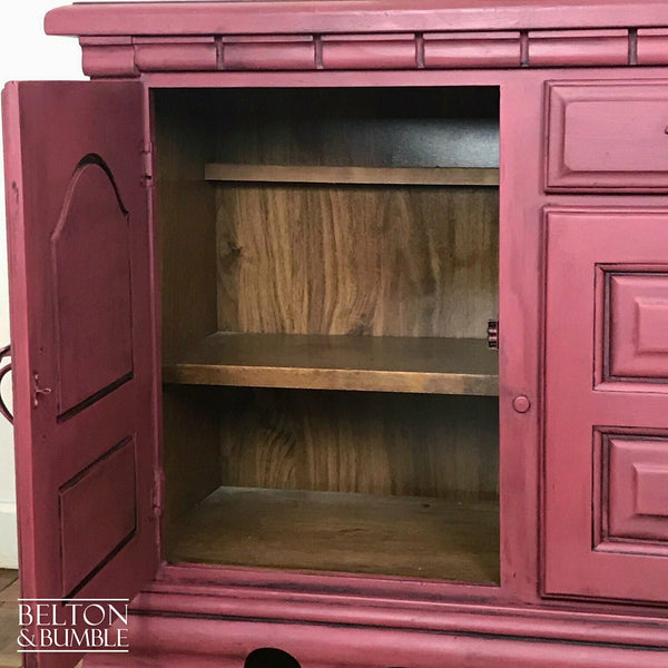 Dark Red Carved Sideboard-Belton & Bumble
