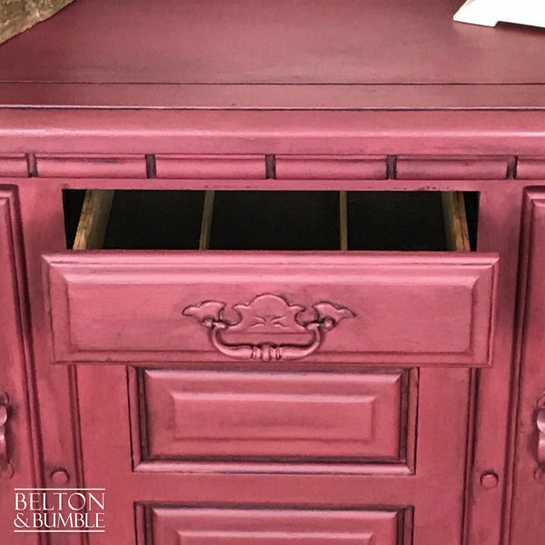 Dark Red Carved Sideboard-Belton & Bumble