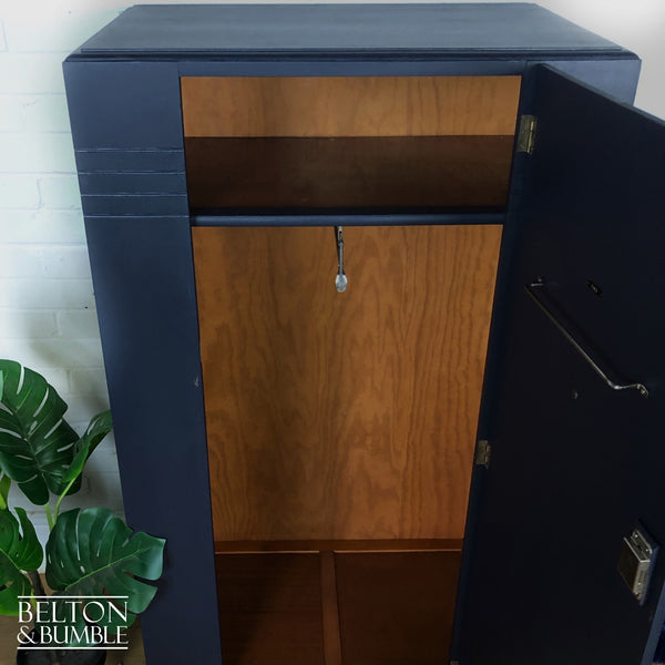 Vintage Wardrobe Tallboy in Navy Blue-Wardrobe-Belton & Bumble