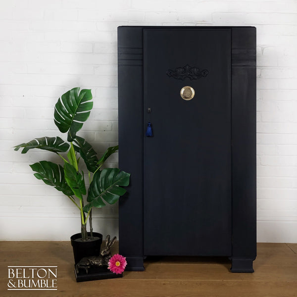Vintage Wardrobe Tallboy in Navy Blue-Wardrobe-Belton & Bumble