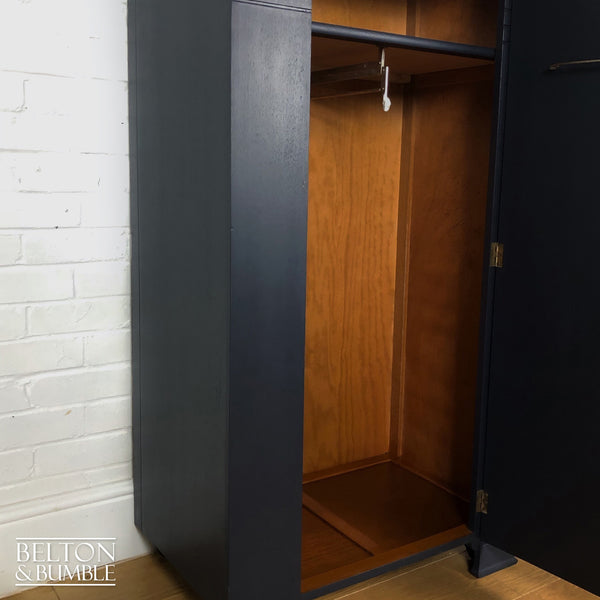 Vintage Wardrobe Tallboy in Navy Blue-Wardrobe-Belton & Bumble