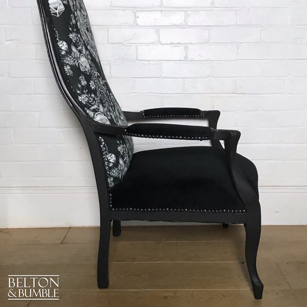 Black High Backed Armchair-Belton & Bumble