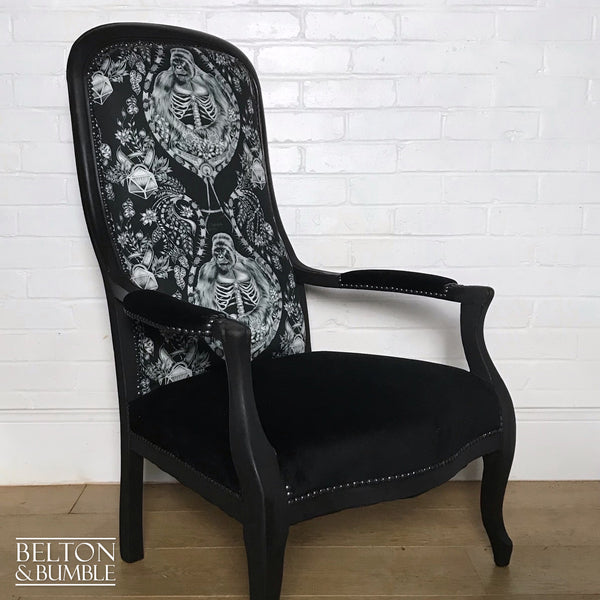 Black High Backed Armchair-Belton & Bumble