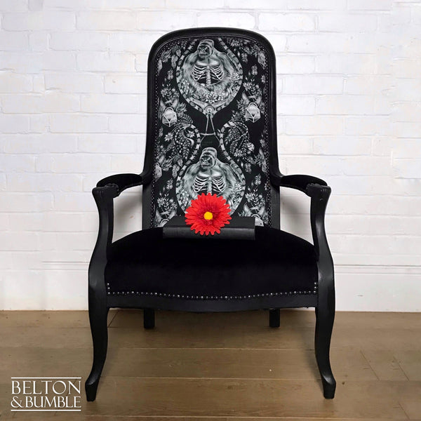 Black High Backed Armchair-Belton & Bumble