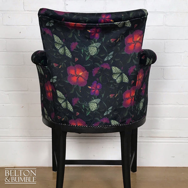 Black Velvet Vintage Cocktail Armchair-Belton & Bumble