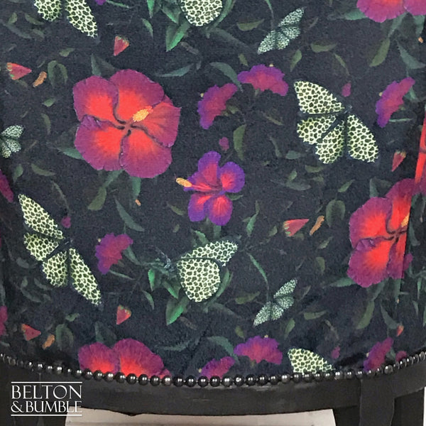 Black Velvet Vintage Cocktail Armchair-Belton & Bumble