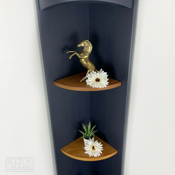 Corner Dresser Shelving Unit by Nathan Furniture in Navy Blue-Belton & Bumble
