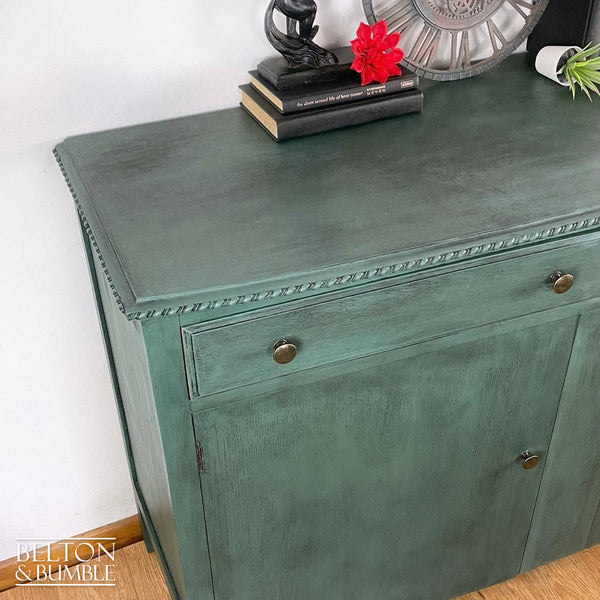 Bow Fronted Large Rustic Sideboard in Dark Green-Belton & Bumble