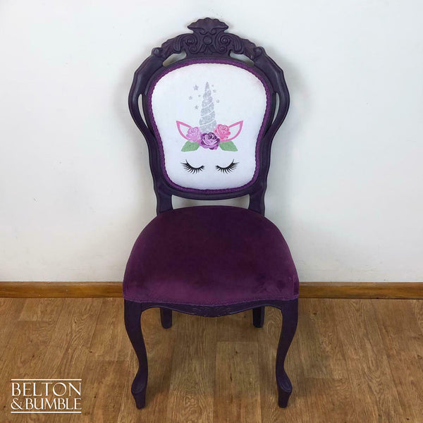 Carved Chair in Purple with Unicorn Print-Belton & Bumble