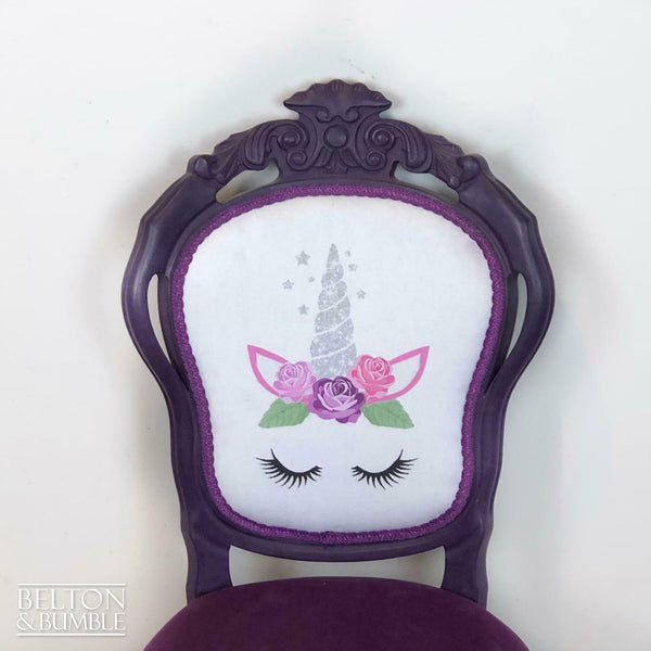 Carved Chair in Purple with Unicorn Print-Belton & Bumble