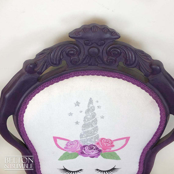 Carved Chair in Purple with Unicorn Print-Belton & Bumble