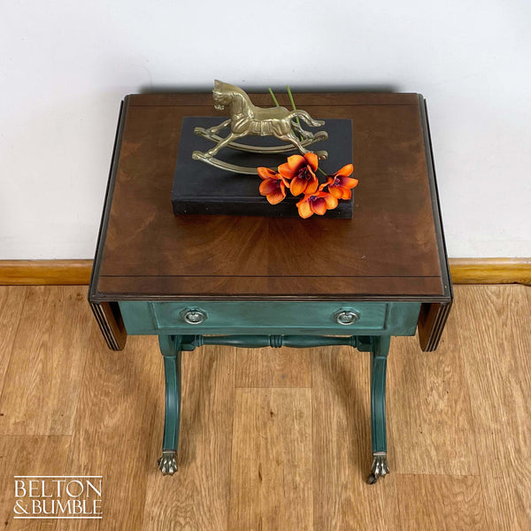 Drop Leaf Side Table in Green-Belton & Bumble