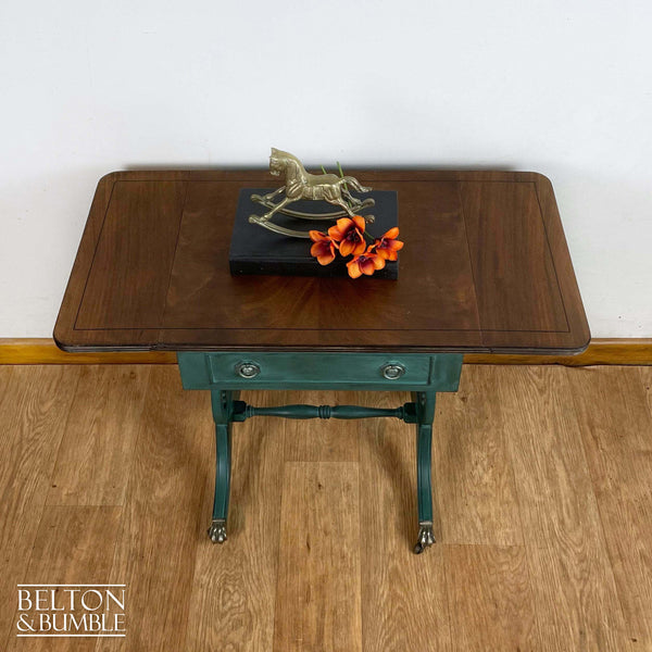 Drop Leaf Side Table in Green-Belton & Bumble