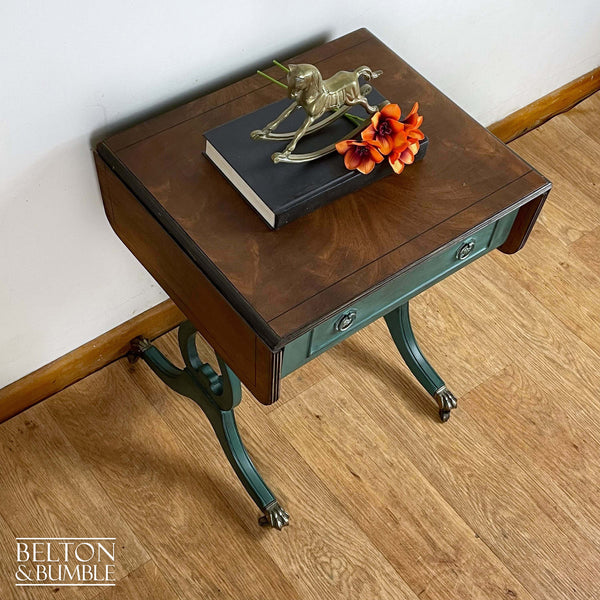 Drop Leaf Side Table in Green-Belton & Bumble