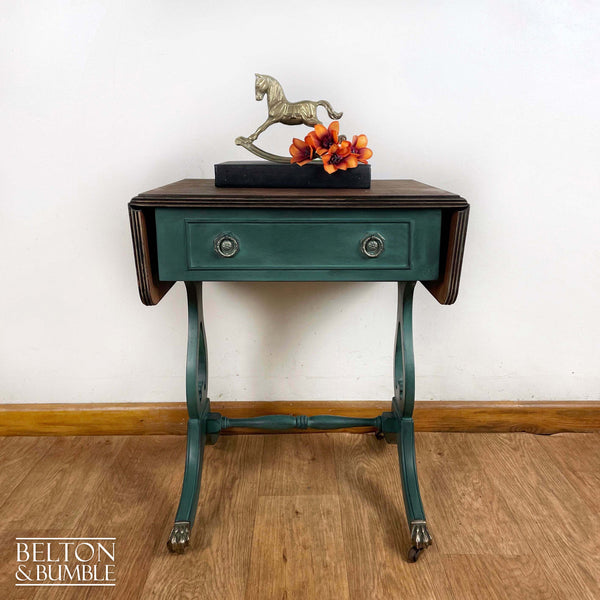 Drop Leaf Side Table in Green-Belton & Bumble