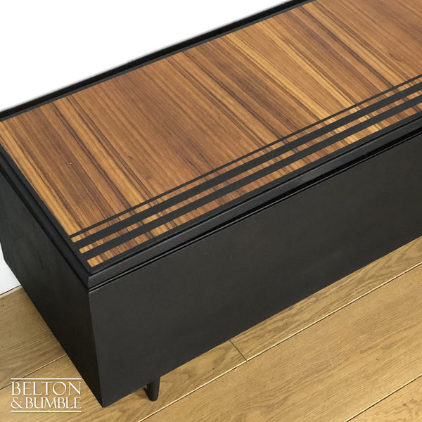 Mid Century Modern Storage Box in Black and Wood-Belton & Bumble