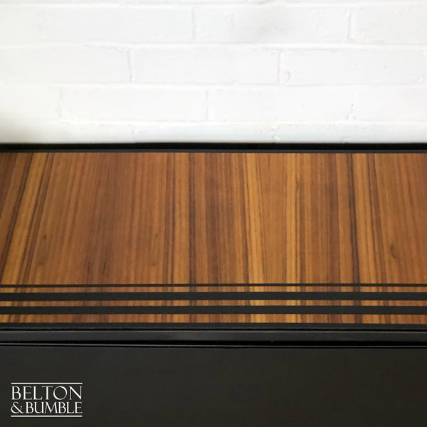 Mid Century Modern Storage Box in Black and Wood-Belton & Bumble