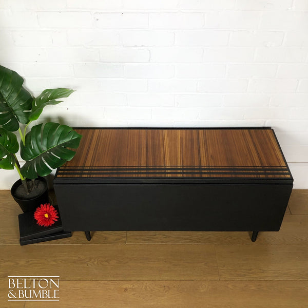 Mid Century Modern Storage Box in Black and Wood-Belton & Bumble