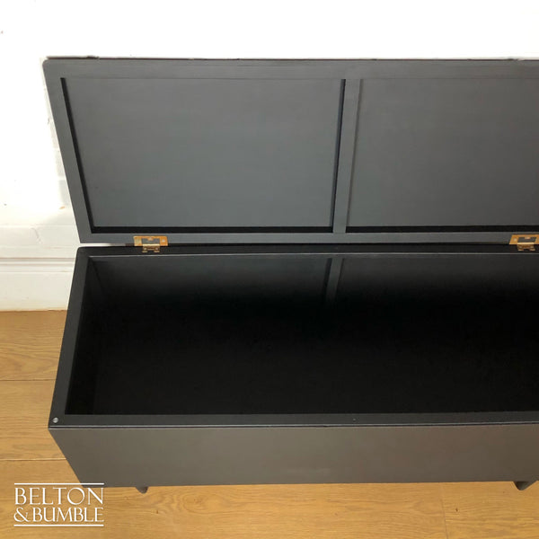 Mid Century Modern Storage Box in Black and Wood-Belton & Bumble