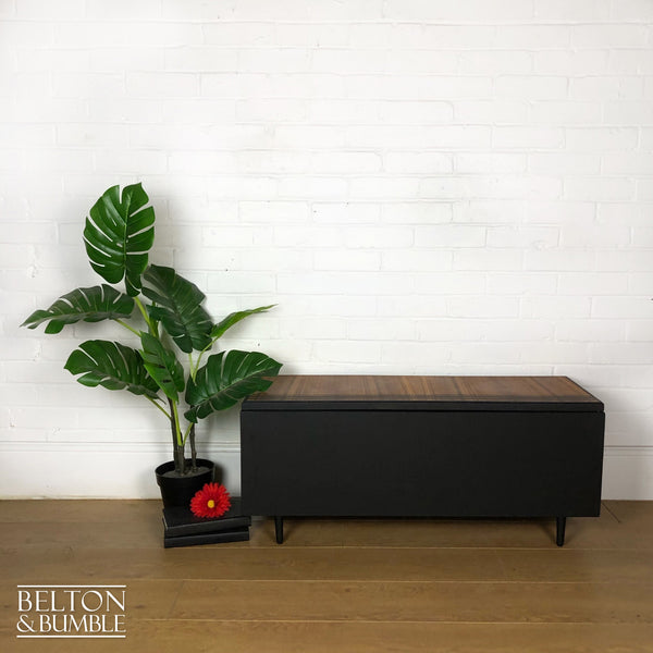 Mid Century Modern Storage Box in Black and Wood-Belton & Bumble