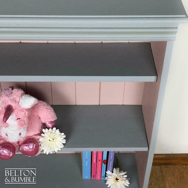 Pine Bookcase in Grey and Pink-Belton & Bumble