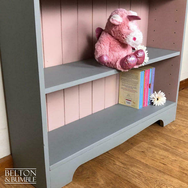 Pine Bookcase in Grey and Pink-Belton & Bumble