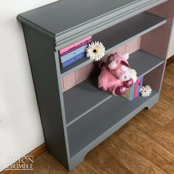 Pine Bookcase in Grey and Pink-Belton & Bumble
