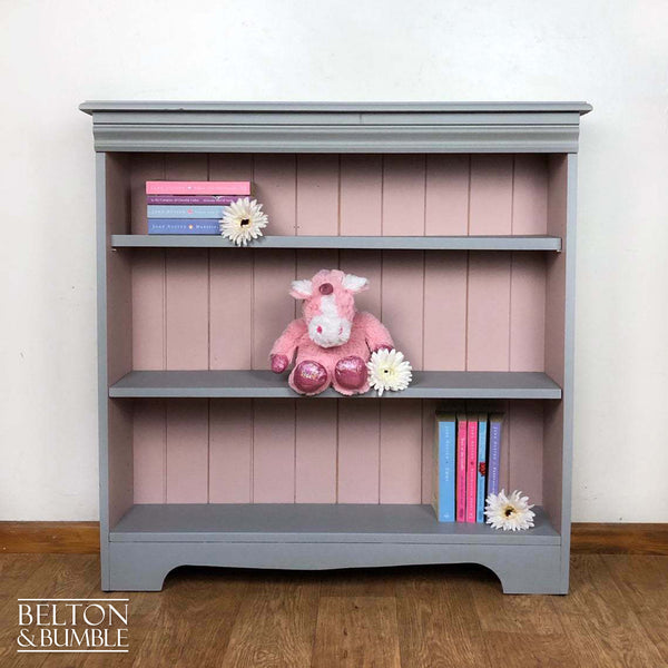 Pine Bookcase in Grey and Pink-Belton & Bumble
