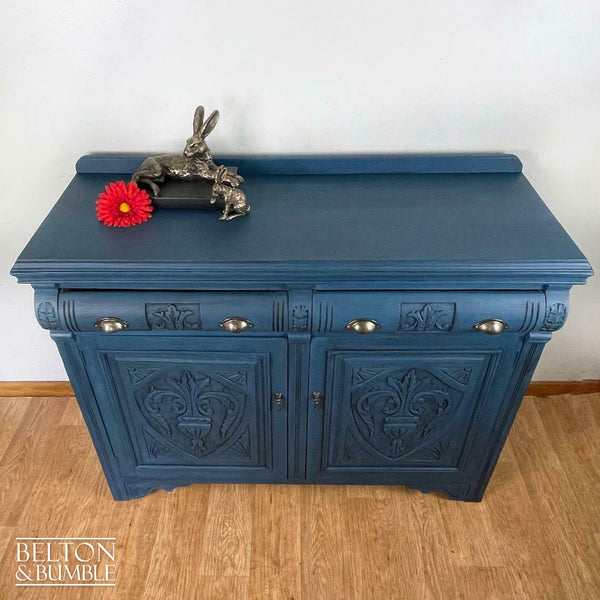 Carved Sideboard in Dark Blue-Belton & Bumble