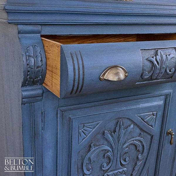 Carved Sideboard in Dark Blue-Belton & Bumble