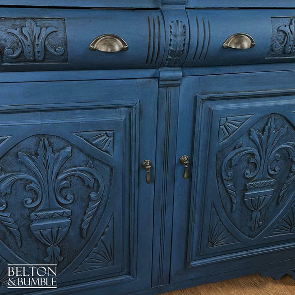 Carved Sideboard in Dark Blue-Belton & Bumble