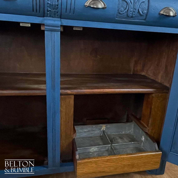 Carved Sideboard in Dark Blue-Belton & Bumble