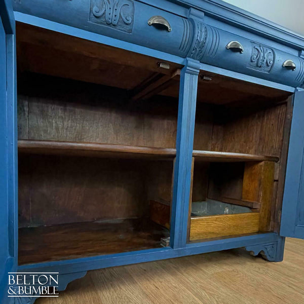 Carved Sideboard in Dark Blue-Belton & Bumble