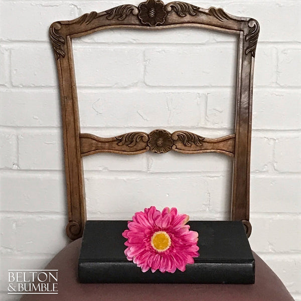 Pale Pink Velvet Carved Chair-Belton & Bumble