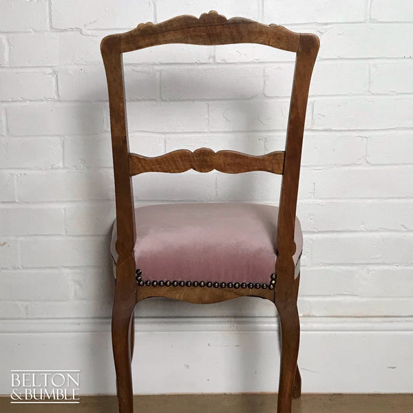 Pale Pink Velvet Carved Chair-Belton & Bumble