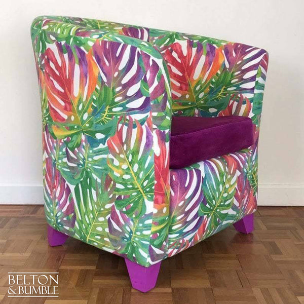 Tropical Print Multicoloured Tub Chair-Belton & Bumble