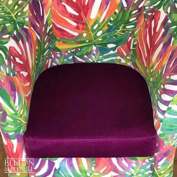 Tropical Print Multicoloured Tub Chair-Belton & Bumble