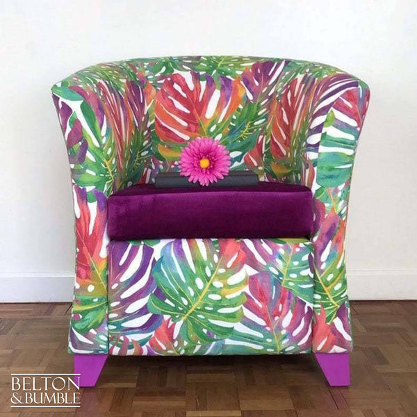 Tropical Print Multicoloured Tub Chair-Belton & Bumble