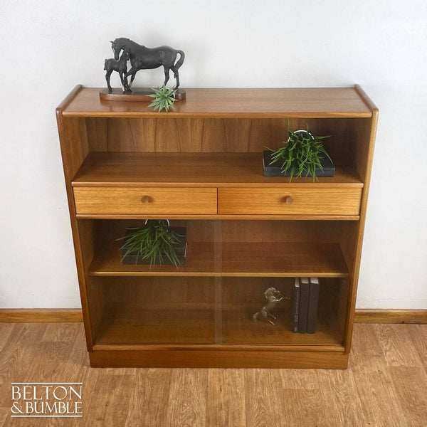 Vintage Mid Century Glazed Bookcase Unit In Teak By Nathan-Belton & Bumble