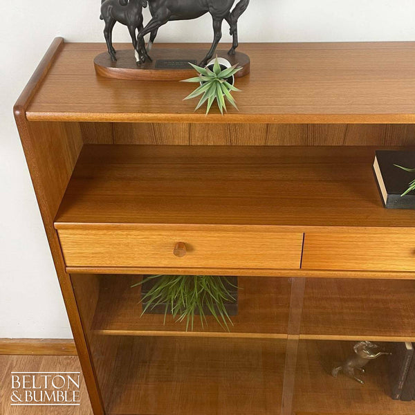 Vintage Mid Century Glazed Bookcase Unit In Teak By Nathan-Belton & Bumble