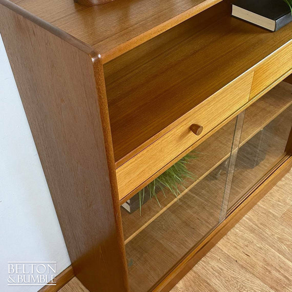 Vintage Mid Century Glazed Bookcase Unit In Teak By Nathan-Belton & Bumble