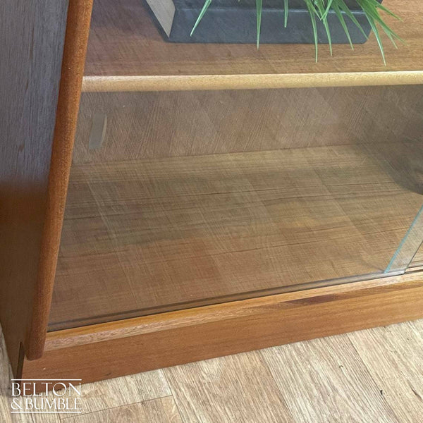 Vintage Mid Century Glazed Bookcase Unit In Teak By Nathan-Belton & Bumble