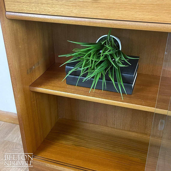 Vintage Mid Century Glazed Bookcase Unit In Teak By Nathan-Belton & Bumble