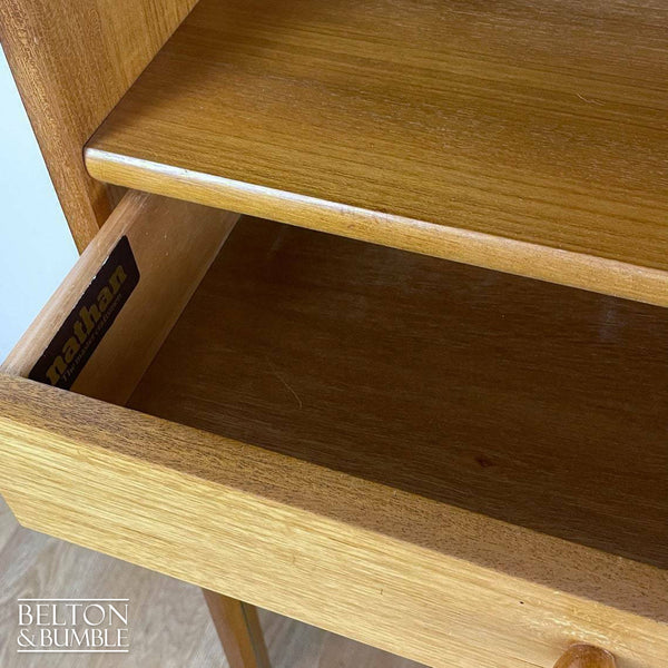 Vintage Mid Century Glazed Bookcase Unit In Teak By Nathan-Belton & Bumble